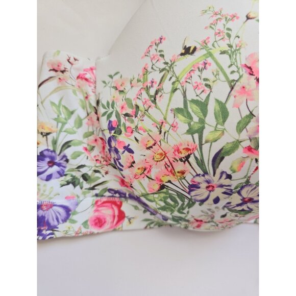 Cacique Lightly Lined Molded Full Coverage Figure Floral Underwire Bra 52DD - Picture 5 of 11